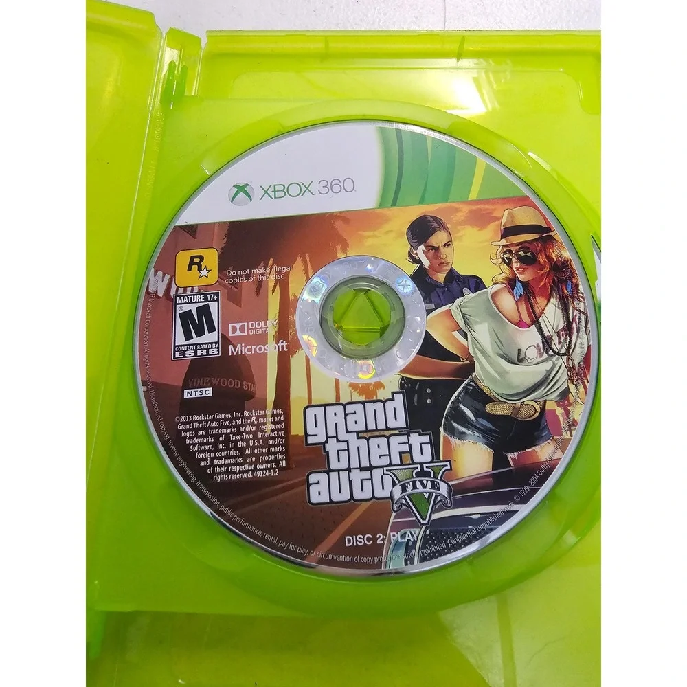 Grand Theft Auto V GTA V Xbox 360 Game Disc‎ 1 and Disc 2 Complete Case M